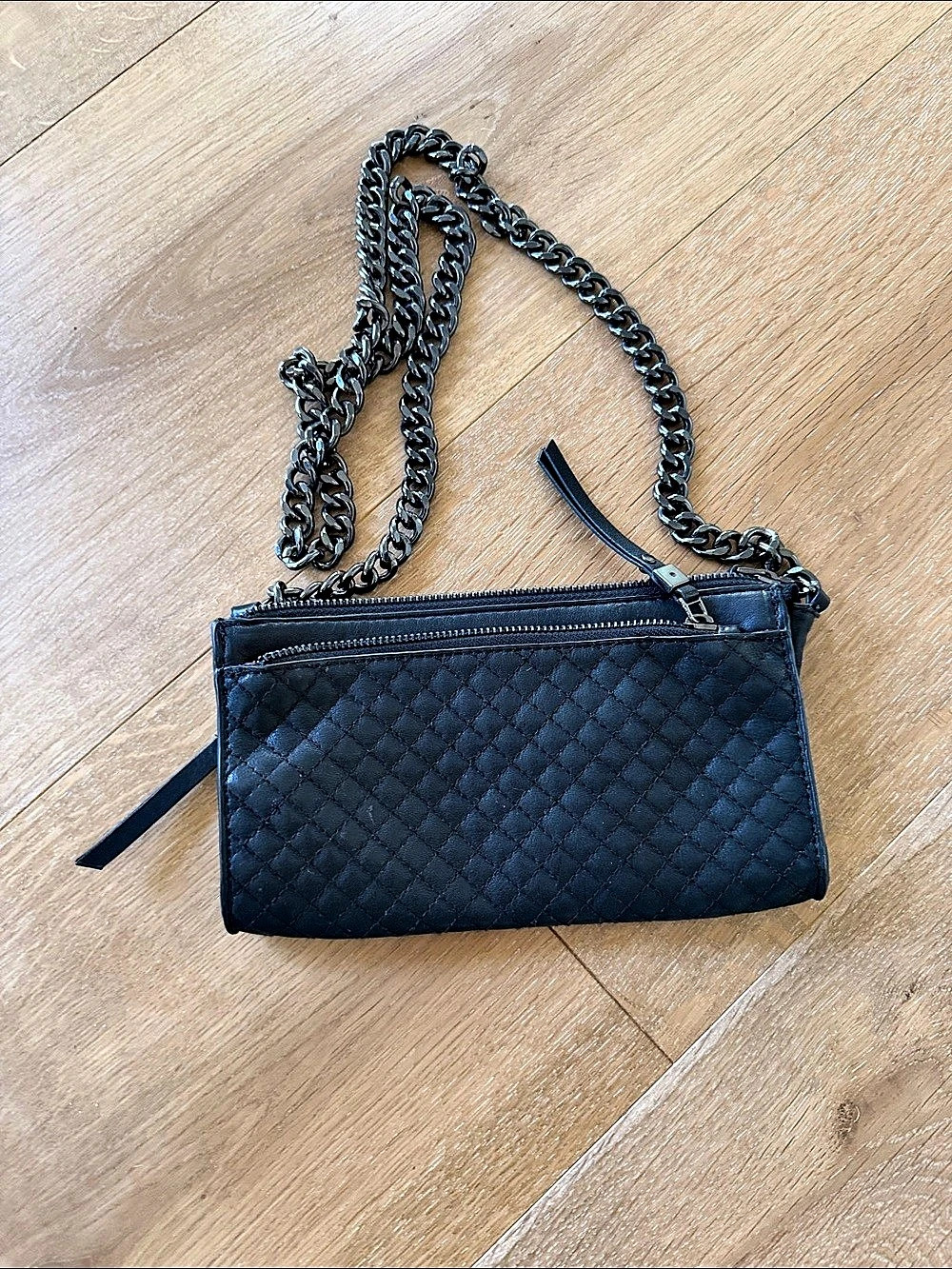 Rebecca Minkoff Diamond Quilt Studded Top Zip Crossbody Bag, Black